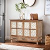 59'' Vintage Distressed Buffet Sideboard Cabinet with 4 Doors 3 Drawers & Adjustable Shelves for Dining Living Room-3irtyhousy - 2 of 4