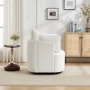 Swivel Accent Chair,Upholstered Swivel Chair with Curved Backrest and Metal Base,Barrel Swivel Chair for Living Room or Bedroom-Koiai - 3 of 4