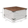 Aghana Digitals Rustic Farmhouse Square Coffee Table with Flip-Top Lids, Hidden Storage, White - 2 of 4