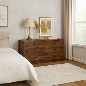 Royal Hampton 6-Drawer Solid Mango Wood Dresser Furniture, 60 Inch - 1 of 4