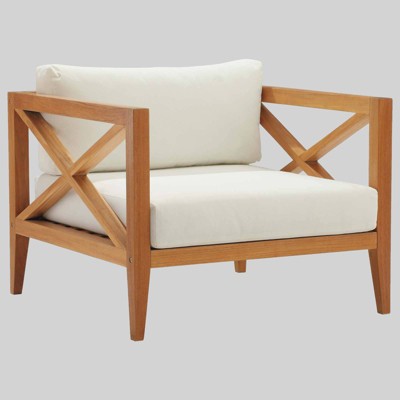 Northlake Outdoor Premium Grade A Teak Wood Armchair White - Modway