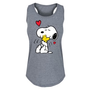 Women's - Peanuts - Faces of Snoopy Graphic Racerback Tank - 1 of 4