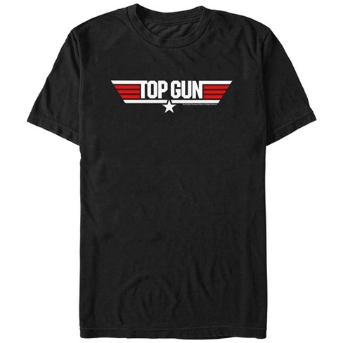 Top Gun Men's Red and White Movie Logo T-Shirt Black