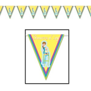 Beistle Showers Of Joy Pennant Banner, 11" x 12', (2/Pkg) Multicolored - 1 of 1