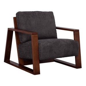 Treasure Trove Accents Accent Chair Castlerock Gray/Brown: Upholstered Polyester, Rubberwood Frame, No Assembly Required - 1 of 4