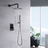 Sumerain Matte Black Pressure Balance Shower Systems with 8 Inches Rain shower and Handheld - 2 of 4