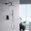 Sumerain Matte Black Pressure Balance Shower Systems with 8 Inches Rain shower and Handheld - image 2 of 4