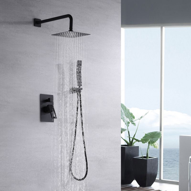 Sumerain Matte Black Pressure Balance Shower Systems with 8 Inches Rain shower and Handheld, 2 of 8