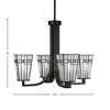Toltec Lighting Apollo 4 - Light Chandelier in  Dark Granite with 5" Square New Deco Art Glass Shade - 2 of 2