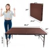 VisioGear Small Outdoor Folding Table with Handle, Portable Outdoor Folding Table for Travel, Camping, Brown, 49.21"*24"*29" - 3 of 4