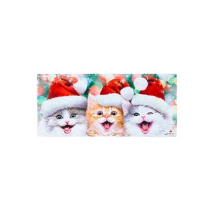Evergreen Santa Trio Kittens Sassafras Indoor Outdoor Switch Doormat 1'10"x10" Multicolored - 1 of 4