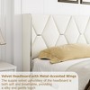 Velvet Platform Full Bed Frame - Upholstered - 4 of 4