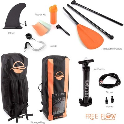 SereneLife Orange Inflatable Stand-Up Paddle Board with Accessories