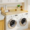 FONTOI Laundry Shelf Topper with Edge, Washer Dryer Countertop, Double Layer Organizer for Washer and Dryer Laundry Hamper Counter, Oak, 27.5"*12"*54" - 2 of 4