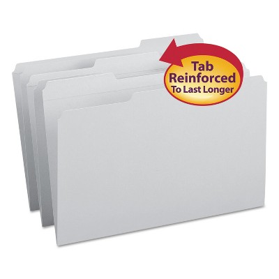 Smead File Folders 1/3 Cut Reinforced Top Tab Legal Gray 100/Box 17334