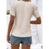 Clearlove Womens Casual V Neck T Shirts Blouses Short Sleeve Tops Summer Trendy Solid Color Textured Knit Tee Tunics - 4 of 4