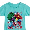Girls' - Marvel - Avengers America Stickers Style Fitted Short Sleeve Graphic T-Shirt - 2 of 4