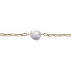 Guili Sterling Silver 14K Gold Plated White Freshwater Pearl Paperclip Link Bracelet for a Modern and Elegant Touch - 2 of 2