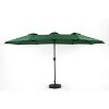Gulches 14.8 Ft Double Sided Outdoor Umbrella Rectangular Large with Crank ( Dark green) - 2 of 4