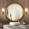 LNC 31.5" x 36" Oval Black and Gold Framed LED Bathroom Wall Mirror, Luxury - 2 of 4