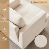 Accent Chair Modern Linen Chair for Living Room Single Sofa Chair with Wooden Legs Fabric Reading Living Room Side Chair with Pillows Armchair - 3 of 4