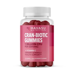 Cranberry Probiotic Gummies for Women with 1 Billion CFU, Support Urinary Tract Health & UTI Relief, Havasu Nutrition, 60ct - 1 of 4