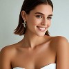 Bow Hoop Earrings for Women Gold/Silver Bow Statement Tassel Rhinestone Earrings Jewelry Gifts - 4 of 4