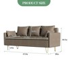 Modern 3-Seater Faux Leather Sofa with Lift-Up Chaise & Hidden Storage – Adjustable Height Lounge Couch with 5 Decorative Pillows, Brown - 3 of 4