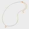14K Gold Dipped Enamel "V" Initial Pendant Necklace - A New Day™ Gold/White - 2 of 4