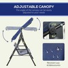 Maggift Patio Accent Chairs, Double Swing Decorative Chair with Thick Heavy Duty Metal Stand for Lawn and Garden, Blue, 67.7"*43.3"*60.2" - 2 of 4
