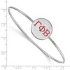 Black Bow Jewelry Sterling Silver Gamma Phi Beta Greek Life Bangle Bracelet 6 Inch - 2 of 3
