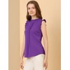 INSPIRE CHIC Women's Ruffled Curved Hem Business Office Vintage Sleeveless Blouse - 4 of 4