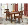 HomeStock 3-Piece Mahogany Finish Rectangular Solid Wood Top With Butterfly Leaf Dining Table Set - 2 of 4
