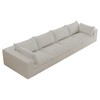 Dewdrop Blue&White Cloud Sofa, Corduroy Fabric Deep Seat Couch with Removable Cushion, No Assembly Needed - 3 of 4