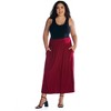 24seven Comfort Apparel Foldover Plus Size Maxi Skirt With Pockets - 4 of 4