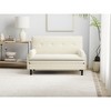 TiramisuBest Grey 2-Seater Sofa Sleeper with Recline Function, Modern Fabric Loveseat Convertible Couch Bed, Sofa for Living & Apartment - 3 of 4