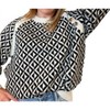 Women's BUTTON DETAIL PATTERNED SWEATER - Vine & Love - image 2 of 3