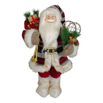 Northlight 18" Standing Santa Christmas Figure with Snow Shoes and Fur Boots