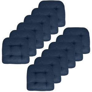 Patio Cushions Outdoor Chair Pads Thick Fiber Fill Tufted 19" x 19" by Sweet Home Collection® - 1 of 4