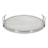 Kate and Laurel Marbury Tray, 14" Diameter, Silver - 2 of 4