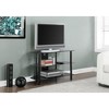 Monarch Specialties Tv Stand 36 Inch Console Media Entertainment Center Storage Shelves Tempered Glass Metal Black Clear Contemporary Modern - 2 of 4