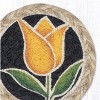Earth Rugs Yellow Tulip Jute Coaster – 5"x5" Round Floral Braided Jute Mat for Bright Spring Table Decor - 2 of 3