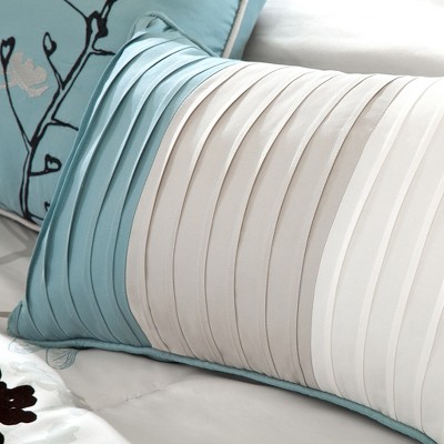 Blue and White 7 Piece Queen Microfiber Bedspread Set