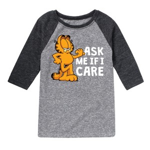 Boys' - Garfield - Ask Me If I Care Raglan Graphic T-Shirt - 1 of 3
