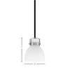 Toltec Lighting Easton 1 - Light Pendant in  Matte Black/Brushed Nickel with 6'' White Muslin Shade - 4 of 4