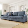 TiramisuBest 133" 4-Seater Corduroy Sofa Couch–Modern Design with USB Ports, Hidden Storage, Flip-Top Cup Holders,Green - 2 of 4