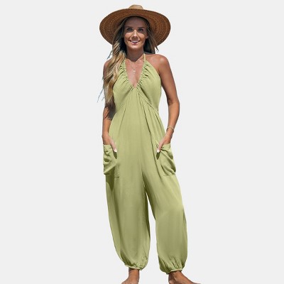 Women's V-neck Halter Jogger Jumpsuit - Cupshe