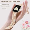 HTUTWOO Floral Apple Watch Band, Engraved Flower Silicone Strap 38/40/41/42/43/44/45/49mm for iWatch Series 11 10 9 8 7 6 5 4 3 2 SE Ultra - 3 of 4