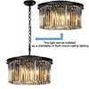 ALOADECOR 9-Lights Modern 20" Matte Black 2-Tier Round Fringe Crystal Chandelier - 4 of 4