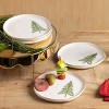 Transpac Set of 4 Ceramic Appetizer Plates Cardinal Tree Design Multicolor Christmas Tabletop Decor Safe for Dishware - 2 of 2